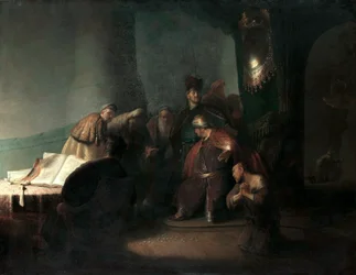 Judas returning the thirty pieces of silver